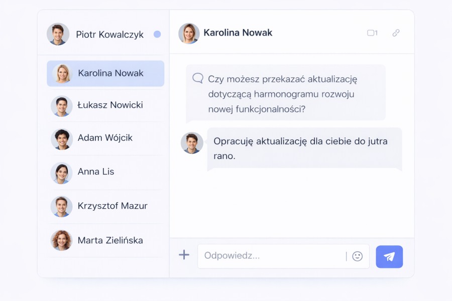Cytowanie wiadomości w czacie zespołowym zachowujące kontekst rozmowy