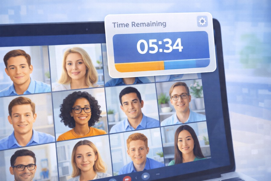 Pływający timer widoczny na ekranie