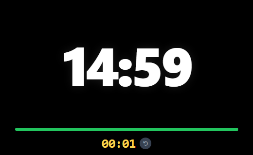 Mały widok Scrum Timer z głównym odliczaniem i mini-timerem pomocniczym