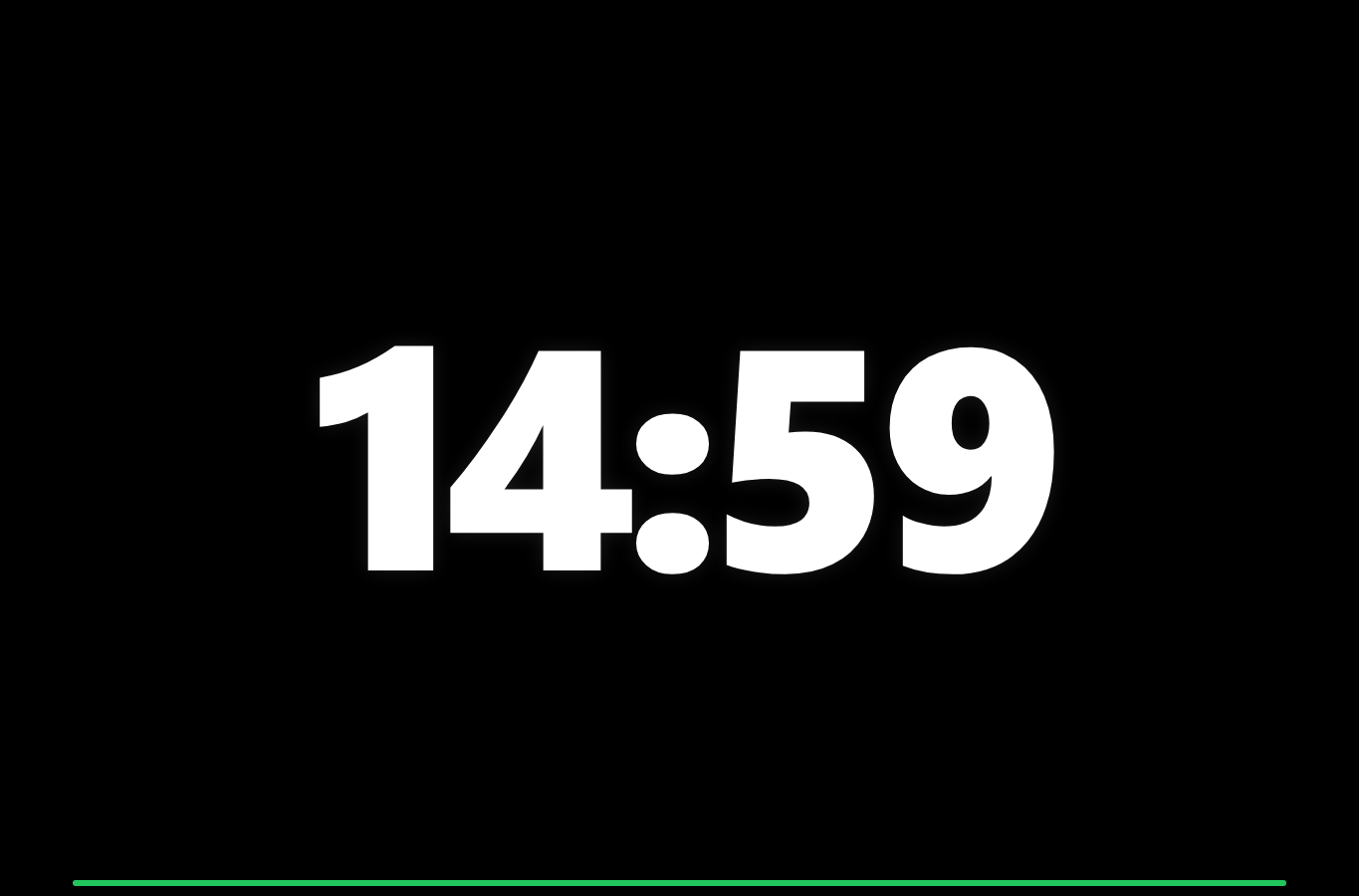 Widok Scrum Timer z dużym odliczaniem czasu i paskiem postępu spotkania